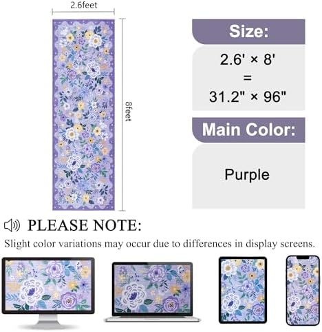 DUKINO 2.6x8 Runner Rug, Washable Runner Rug - Image 2