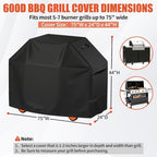iCOVER Grill Cover 75 inch, BBQ Grill Cover - Image 2