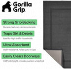 GORILLA GRIP Indoor Door Mat, Rubber Backing Entry Rug 29x17, Dark Gray - Image 2