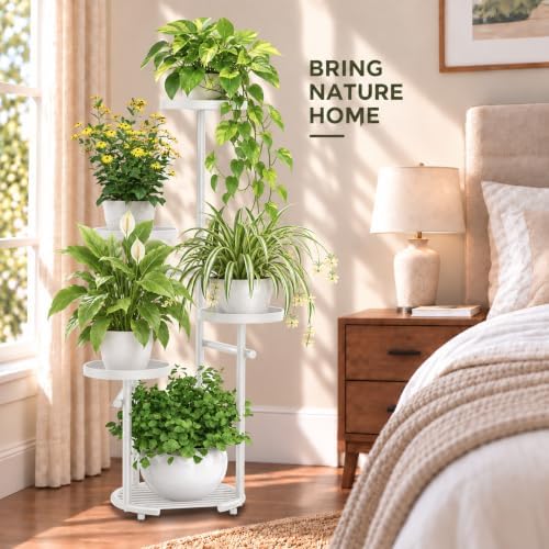TOSKING Tall 5-Tier Round Metal Corner Plant Stand Indoor - Image 3