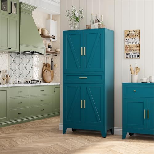 Bevivog 71" Kitchen Pantry Cabinet, Metal Storage Cabinet - Image 2