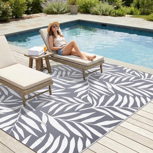 Smiry Outdoor Rug 5x8 ft Waterproof Reversible Leaf Mat - Image 3