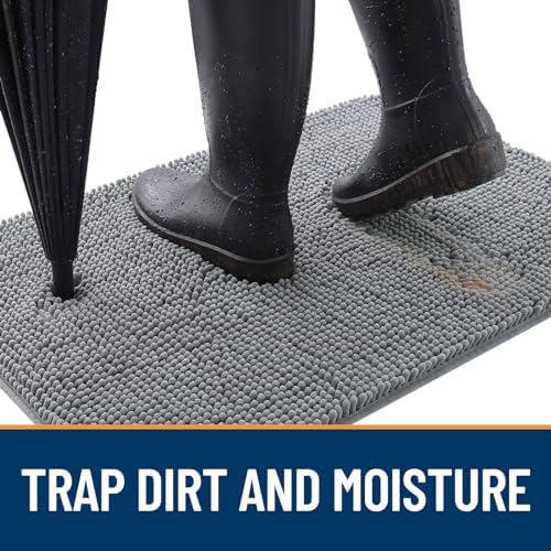 OLANLY Dog Door Mat for Muddy Paws 24x16, Super Absorbent Chenille Mud Mat - Image 2