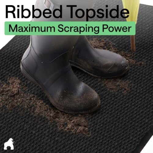 GORILLA GRIP Traffic Guard Indoor Outdoor Heavy Duty Door Mat, 29x17 Black - Image 4