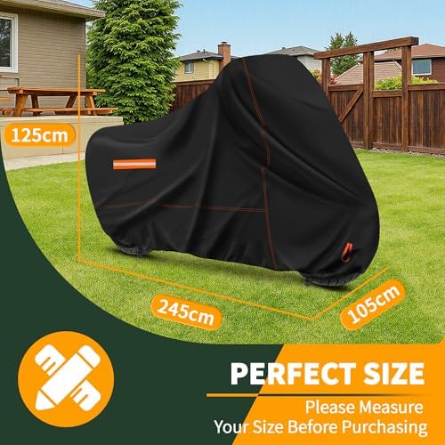 Enzeno Motorcycle Cover Waterproof Motorcycle Rain Tarp Outdoor Storage - Image 2