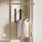 Clothes Drying Rack, Laundry Room Wall Mounted Retractable Clothes Hanger - Image 5