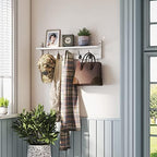 AMBIRD Wall Hooks with Shelf | Entryway Hanging Wood Coat Hooks | Wall-Mounted - Image 3