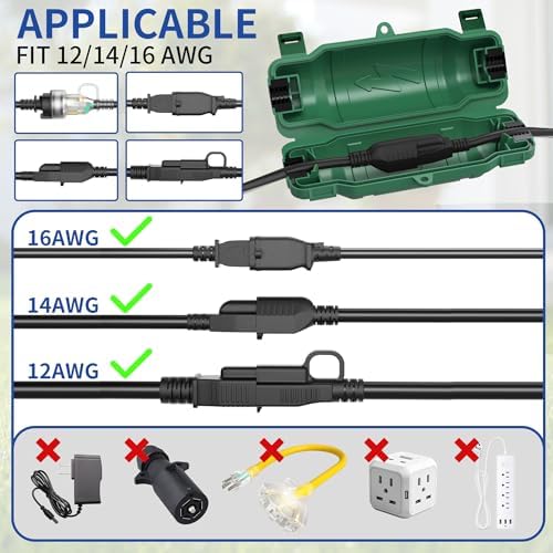 7 Pack Outdoor Extension Cord Safety Cover, Waterproof - Image 3