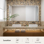 Lovdeco Pebble Tiles for Shower and Bathroom Floor, Tumbled Mix River Rock - Image 4