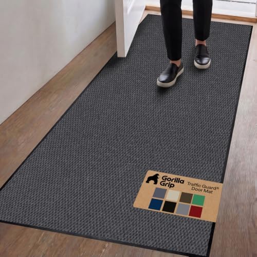 GORILLA GRIP Traffic Guard Indoor Outdoor Heavy Duty Door Mat, 70x24 Gray by GorillaGrip