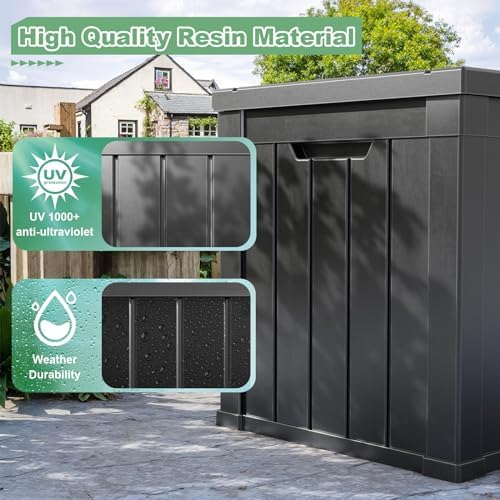50 Gal Outdoor Storage Box Waterproof Lockable Deck Boxes Black - Image 3