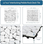 4PCS Natural Stone Interlocking Deck Tiles, Outdoor & Indoor Flooring Decking - Image 2