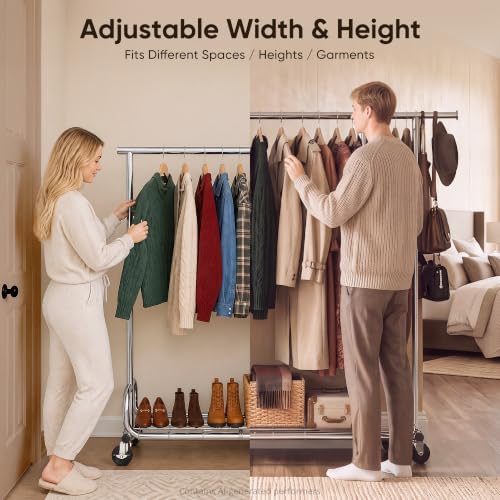 HOKEEPER Clothes Rack Heavy Duty Clothing Rack Load 450LB Height Adjustable - Image 5