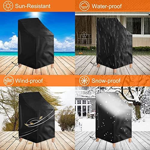 Waterproof Stackable Chair Covers, Uranshin Outdoor Patio Furniture Covers - Image 6