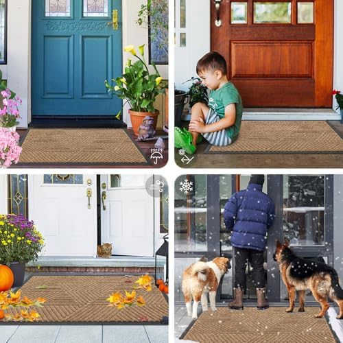 Smiry Front Door Mat Outside Entrance, Low Profile Rubber Doormat - Image 7