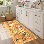 DUKINO 2x5 Runner Rug, Floral Washable Rug - Image 3