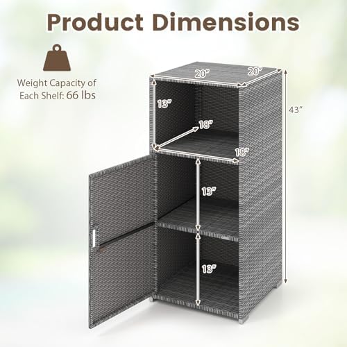 Tangkula Rattan Outdoor Storage Cabinet - Image 6