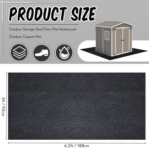 Outdoor Shed Floor Mat 6 x 3 ft, Waterproof Non Slip Rug - Image 2