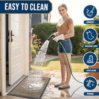Smiry Front Door Mat Outside Entrance, Low Profile Rubber Doormat - Image 6