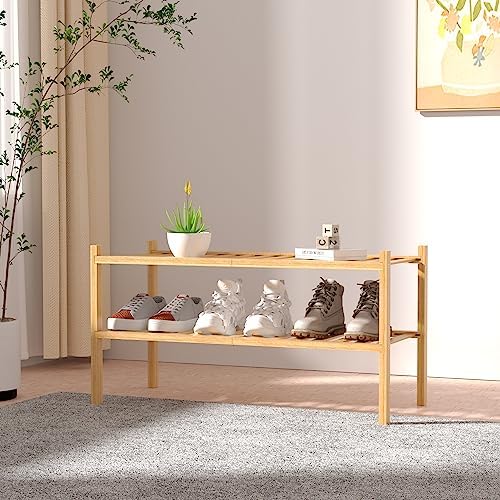 ROMGUAR CRAFT 2 Tier Bamboo Shoe Rack - Image 2