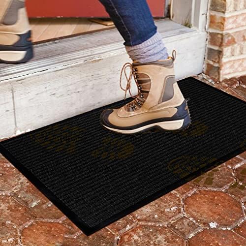 LuxUrux Striped Black Door Mat - Image 2