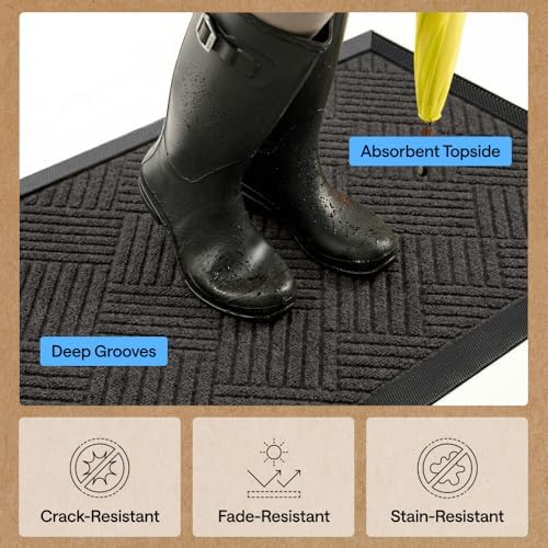 GORILLA GRIP WeatherMAX Door Mat, Indoor Outdoor Use - Image 5