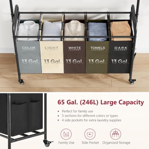 Tajsoon Laundry Sorter Cart - Image 4