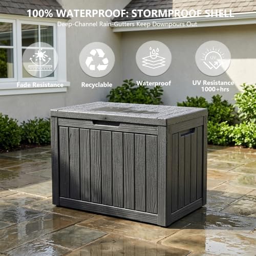 Outdoor Storage Box, 50 Gallon Waterproof Deck Box - Image 4