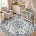 RELEANY Washable Area Rug, Round 5ft by RELEANY