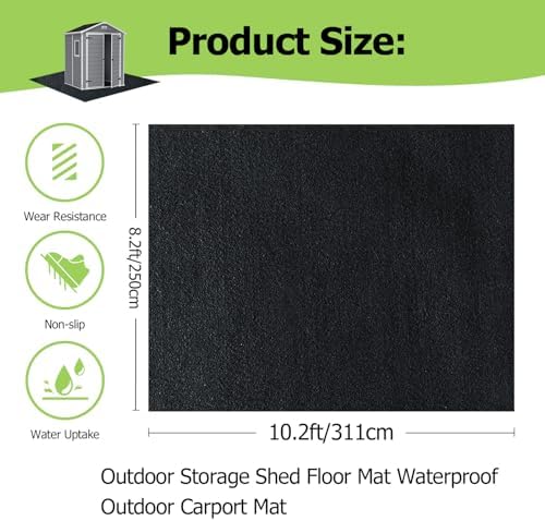 8.2x10.2FT Outdoor Storage Shed Floor Mat, Tent Carpet - Image 2