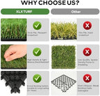 XLX TURF Artificial Grass Tiles Interlocking Outdoor Turf 12"x12" 6 Pack - Image 5
