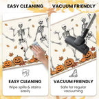 Fall Kitchen Mats Set of 2, Autumn Pumpkin Skull Kitchen Rug - Image 5