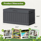 Flamaker Outdoor Storage Box 80 Gallon Resin Waterproof Deck Box - Image 4