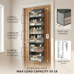 HOMELUX THEORY Over the Door Organizer, 100D Fabric, Dark Gray 1pc - Image 2