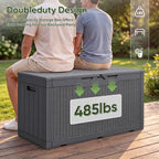 Flamaker Outdoor Storage Box 100 Gallon Waterproof Resin Deck Box - Image 3