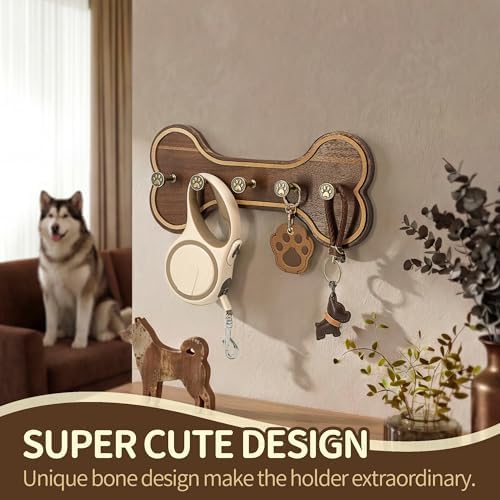MTERSN Acacia Wood Dog Leash Holder - Image 3