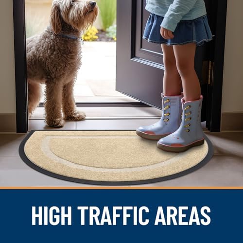 OLANLY Half Circle Front Door Mat Outside 47x23 All-Season Rubber Doormat - Image 6