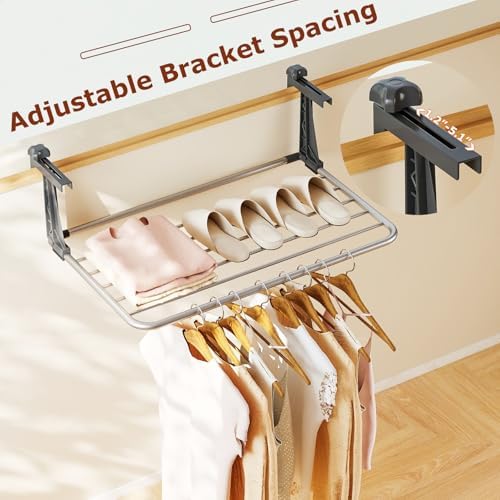 GIANTEX Portable Clothes Drying Rack, 25.5" Aluminum Hanging Laundry Rack - Image 5