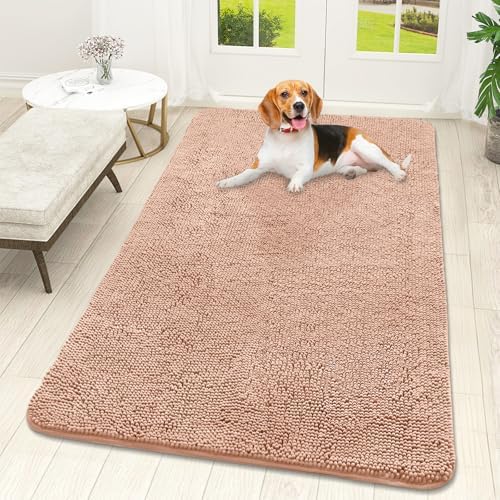 OLANLY Dog Door Mat for Muddy Paws 59x32, Super Absorbent Chenille Mud Mat by OLANLY