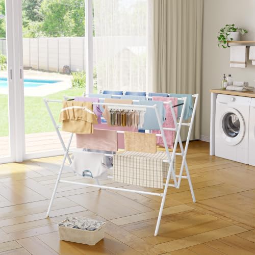 Drying Rack Clothing, 35.4in Long Drying Poles Large Clothes Drying Rack - Image 2