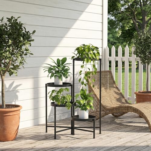 aboxoo 4 Tier Metal Plant Stand Modern NEW, Indoor Outdoor Multi-Tiered Plant - Image 4
