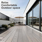 Circle Hole Composite Decking Boards 8ft 9 Pcs, Teak&Ancient Wood - Image 3