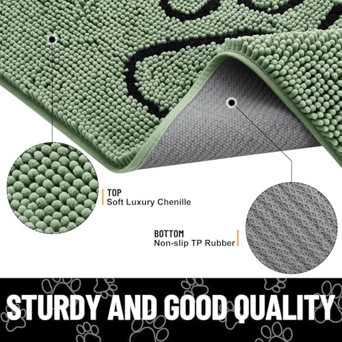 Smiry Dog Door Mat for Muddy Paws, Absorbent Non Slip Dirt Trapper - Image 3
