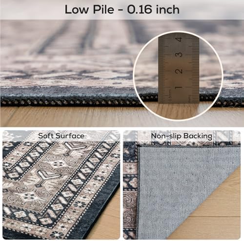 8x10 Living Room Rug Washable Boho Large Carpet - Image 4
