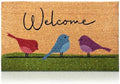 Coir Welcome Mat, Colorful Birds, 17 x 29 in by AmaruDoorMats