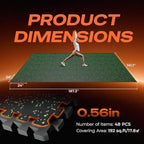 SUPERJARE 0.56'' Thick 192 Sq Ft Rubber Top Gym Flooring - Image 7