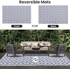 Smiry Outdoor Rug 9x18 ft Waterproof Reversible Boho Mat - Image 3