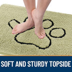 OLANLY Dog Door Mat for Muddy Paws 48x30, Paw Print Design Chenille Mud Mat - Image 4