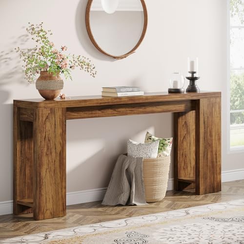 Tribesigns 70.9-Inch Extra Long Console Table, Farmhouse Wood Sofa Table Behind by Tribesigns