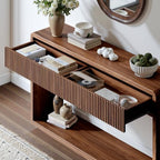 Evermagin 59'' Walnut Console Table - Image 4